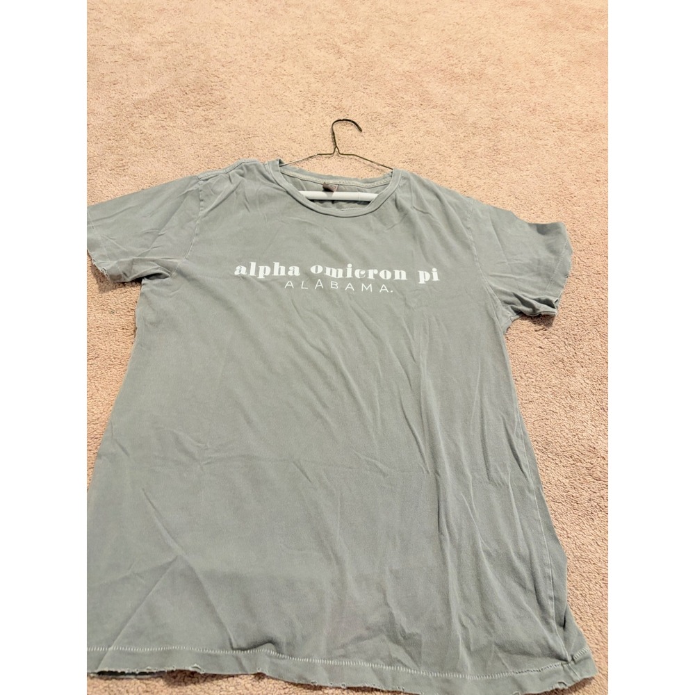 Alternative Apparel Alpha Omicron Pi Alabama Sorority T-Shirt Grey Sage Green M